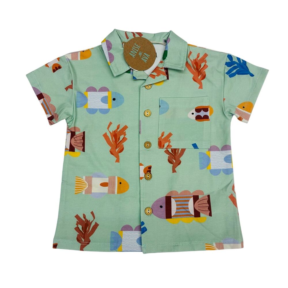 NWT Anise & Ava 18-24M Origami Ocean Cory Shirt